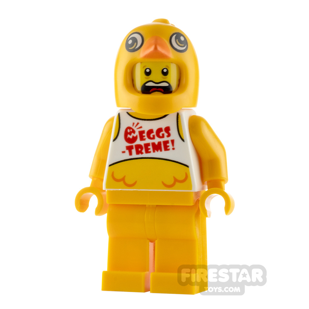 LEGO City Minifigure Stuntz Driver EGGS-TREME Chicken Head Helmet 