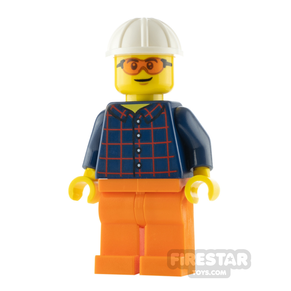 LEGO City Minfigure Construction Worker Plaid Shirt 