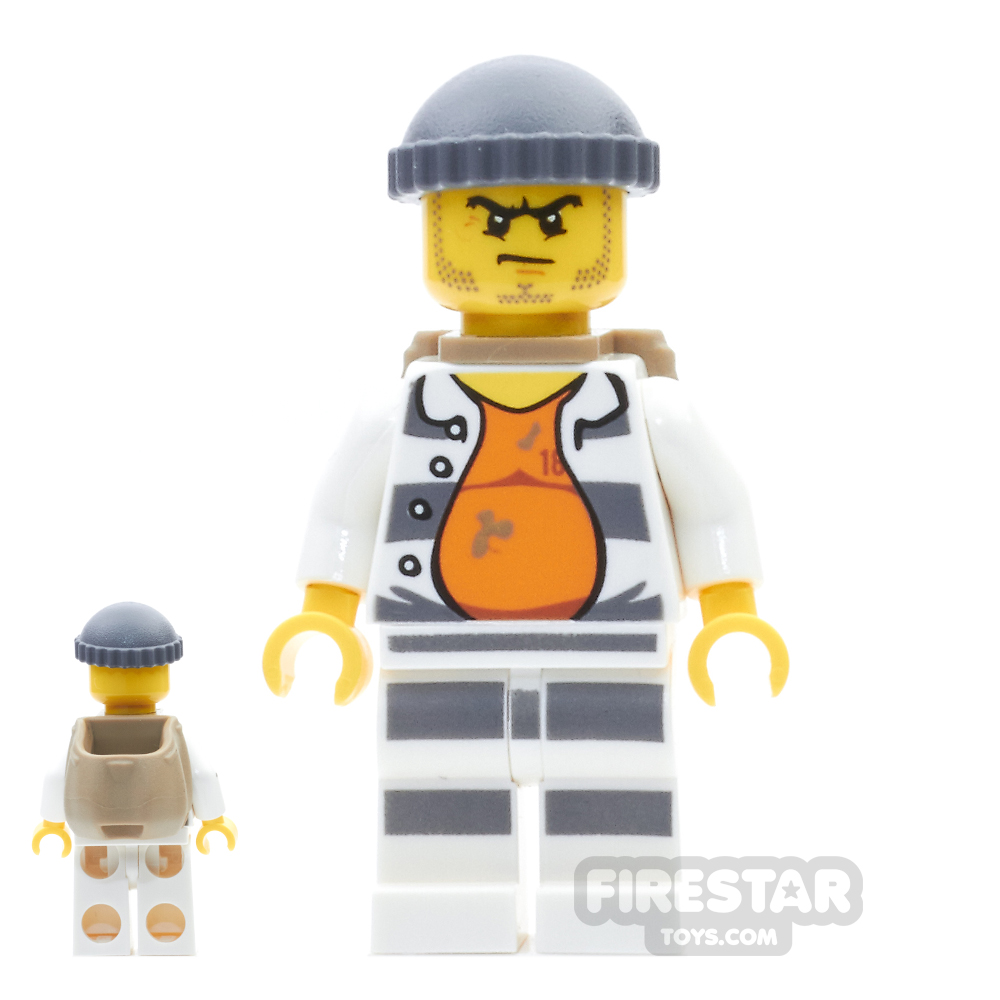 LEGO City Mini Figure - Jail Prisoner 18675 - With Backpack