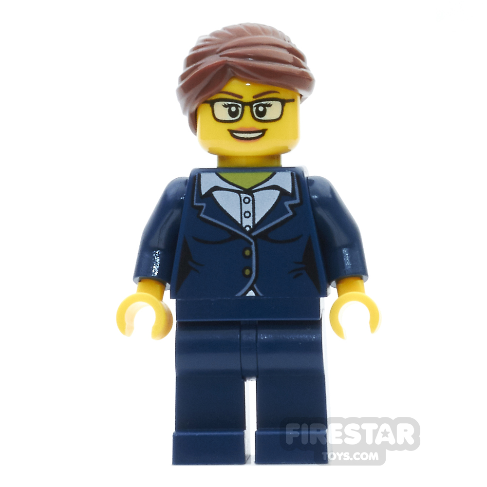LEGO City Mini Figure - Businesswoman - Dark Blue Pants Suit