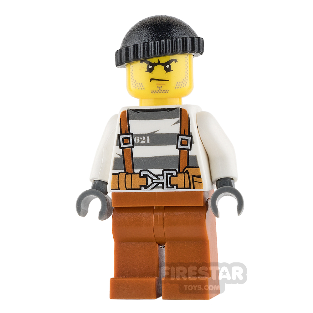 LEGO City Mini Figure - Jail Prisoner 621 - Stubble