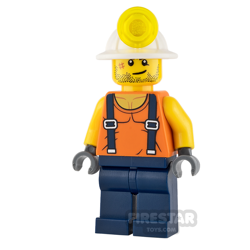 LEGO City Mini Figure - Miner - Shirt with Straps and Stubble