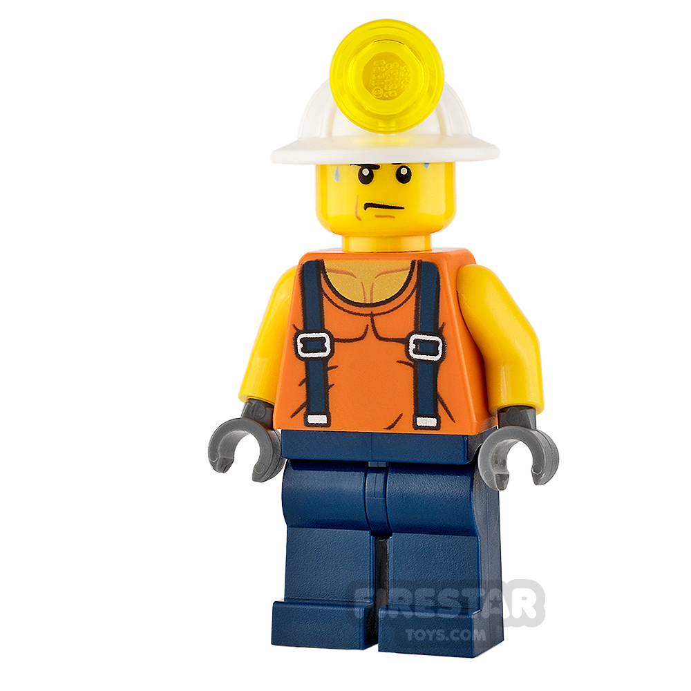 LEGO City Mini Figure - Miner - Shirt with Straps and Sweat Drops 
