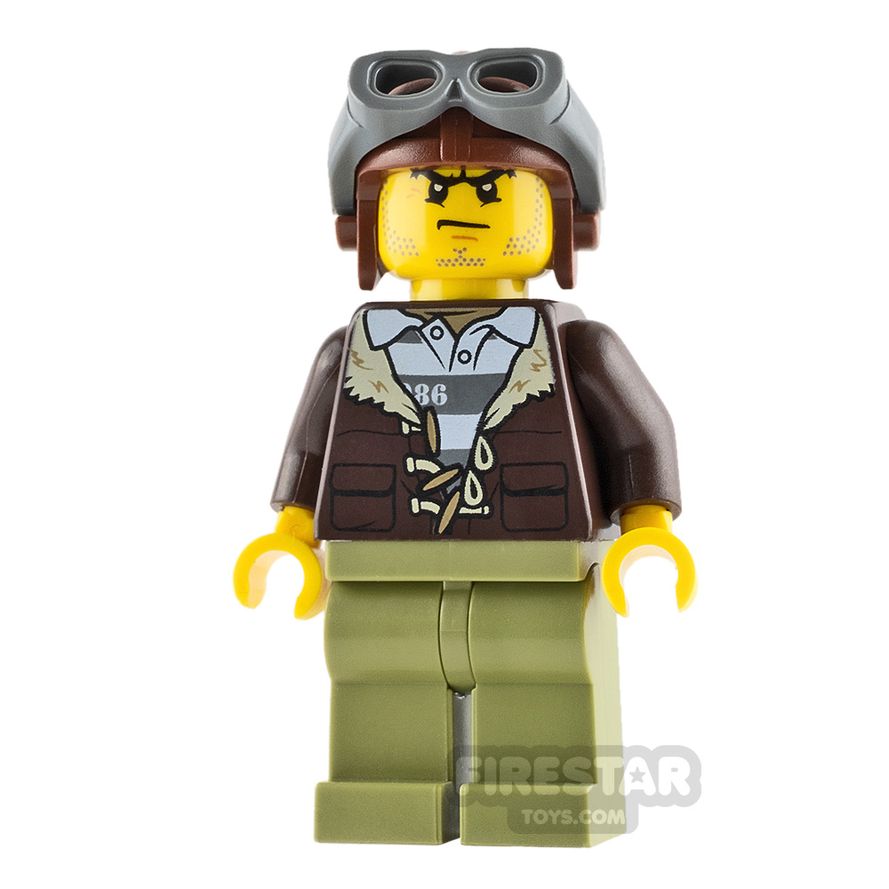 LEGO City Mini Figure - Mountain Police - Male Crook - Aviator Cap