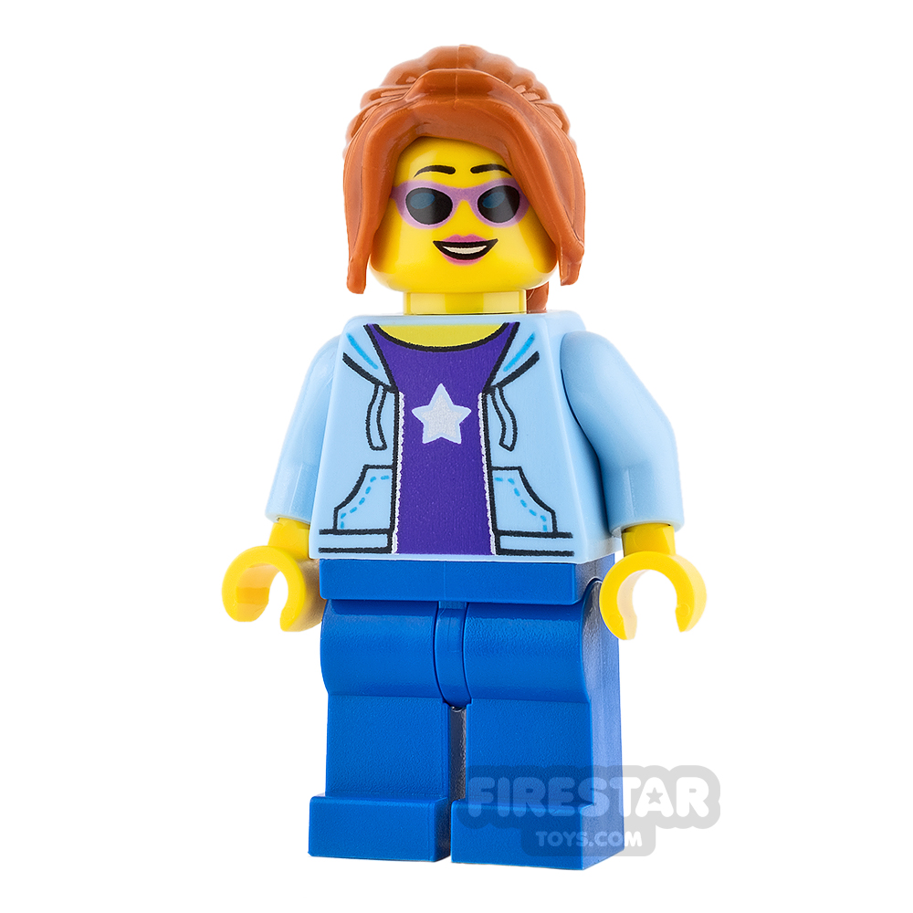 LEGO City Mini Figure - Purple Star Top and Sunglasses