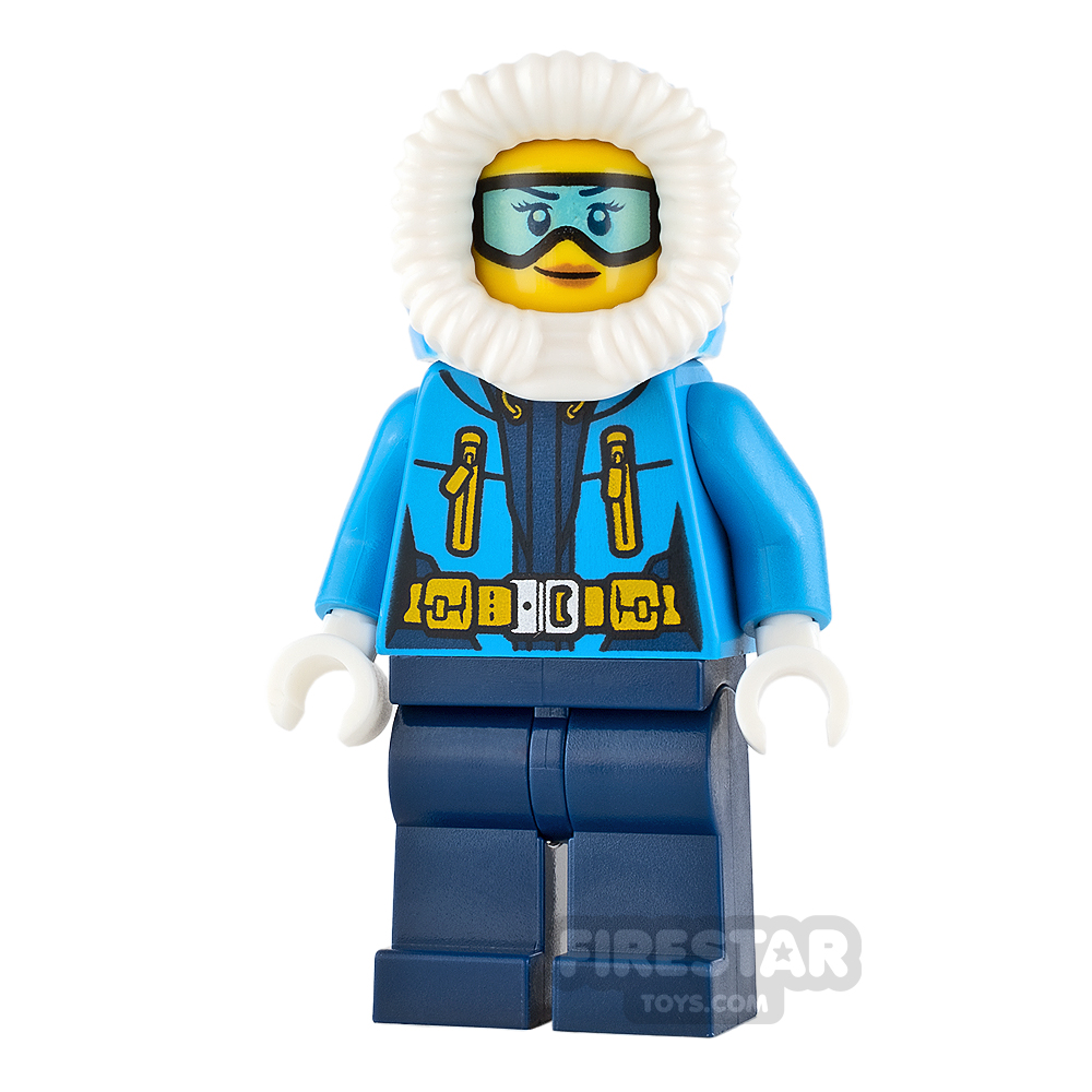 LEGO City Mini Figure - Arctic Explorer - Blue Goggles and Fur Hood