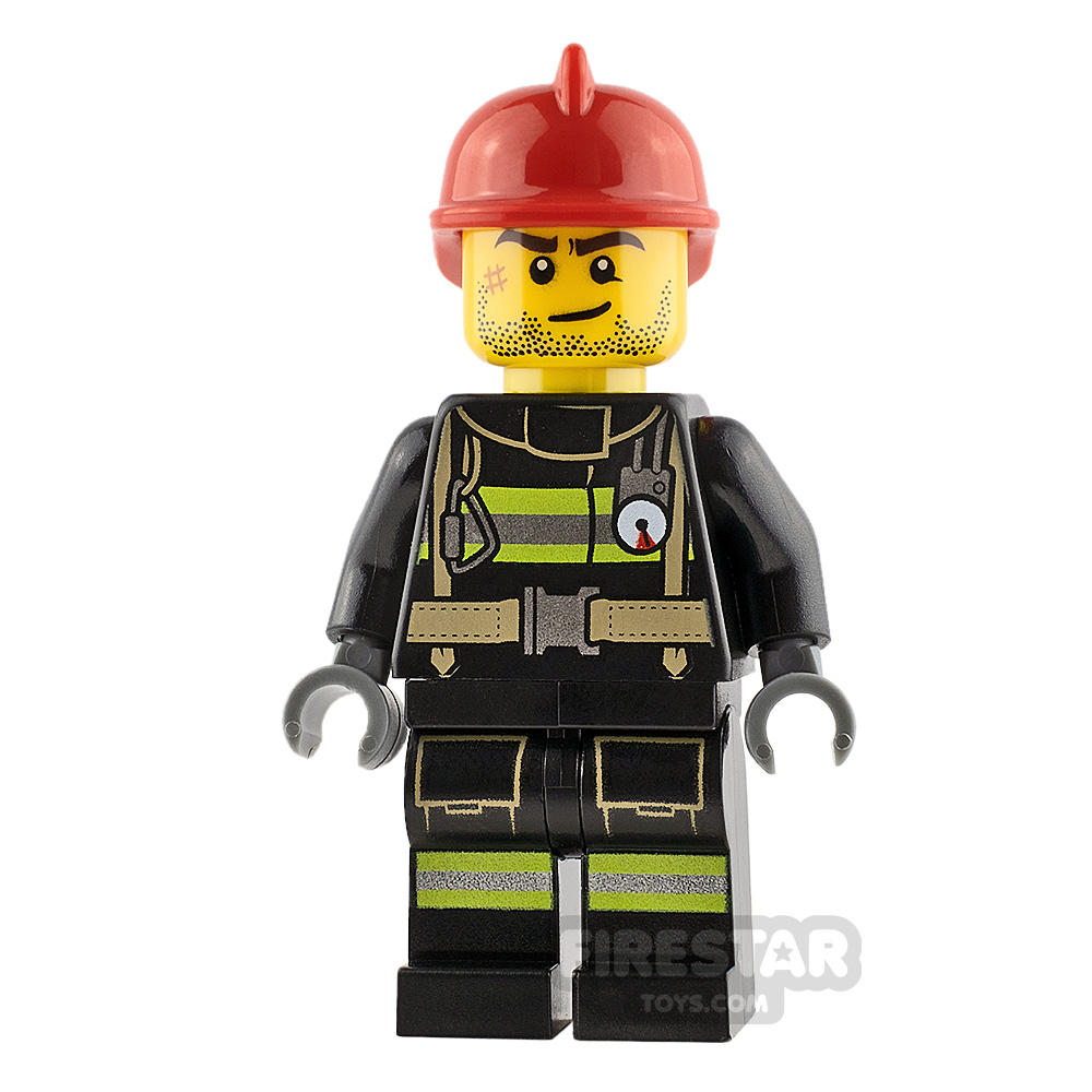 LEGO City Minifigure Fireman with Beard Stubble 