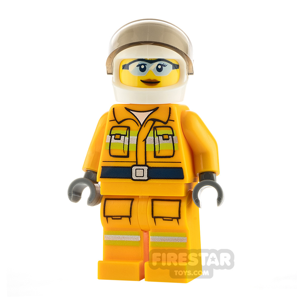 LEGO City Minifigure Firewoman with Reflective Stripes