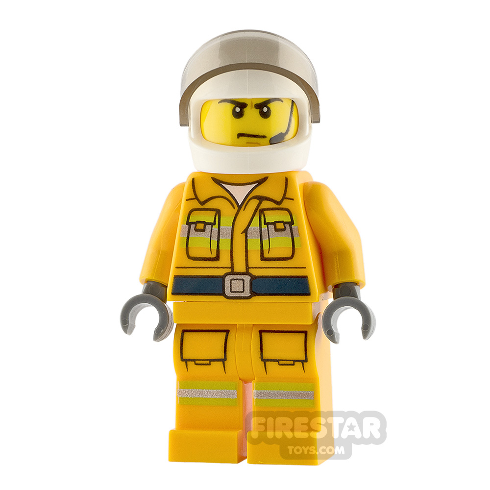 LEGO City Minifigure Fireman Scowl and Headset