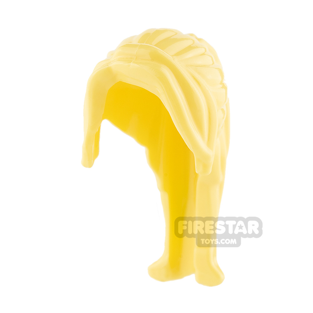 LEGO Hair Ponytail Long With Side Fringe BRIGHT LIGHT YELLOW