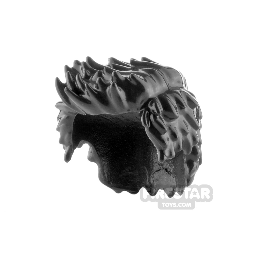 Minifigure Hair Spiked with Short Sides BLACK