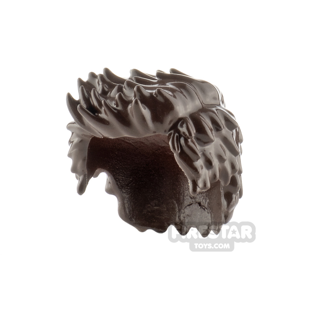 Minifigure Hair Spiked with Short Sides DARK BROWN