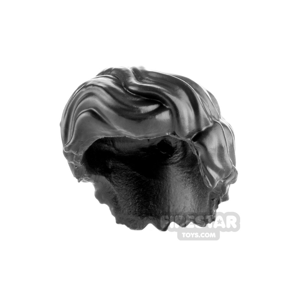 Minifigure Hair Thick and Wavy BLACK