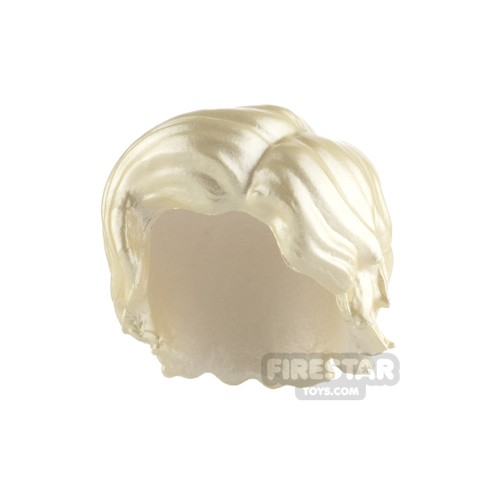 Minifigure Hair Thick with Side Parting PEARL YELLOW