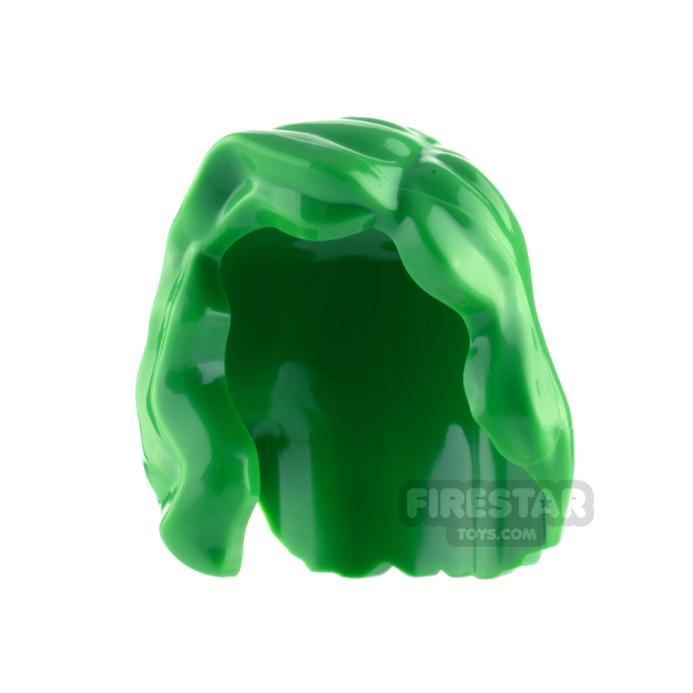 LEGO Minifigure Hair Long Over Shoulder BRIGHT GREEN