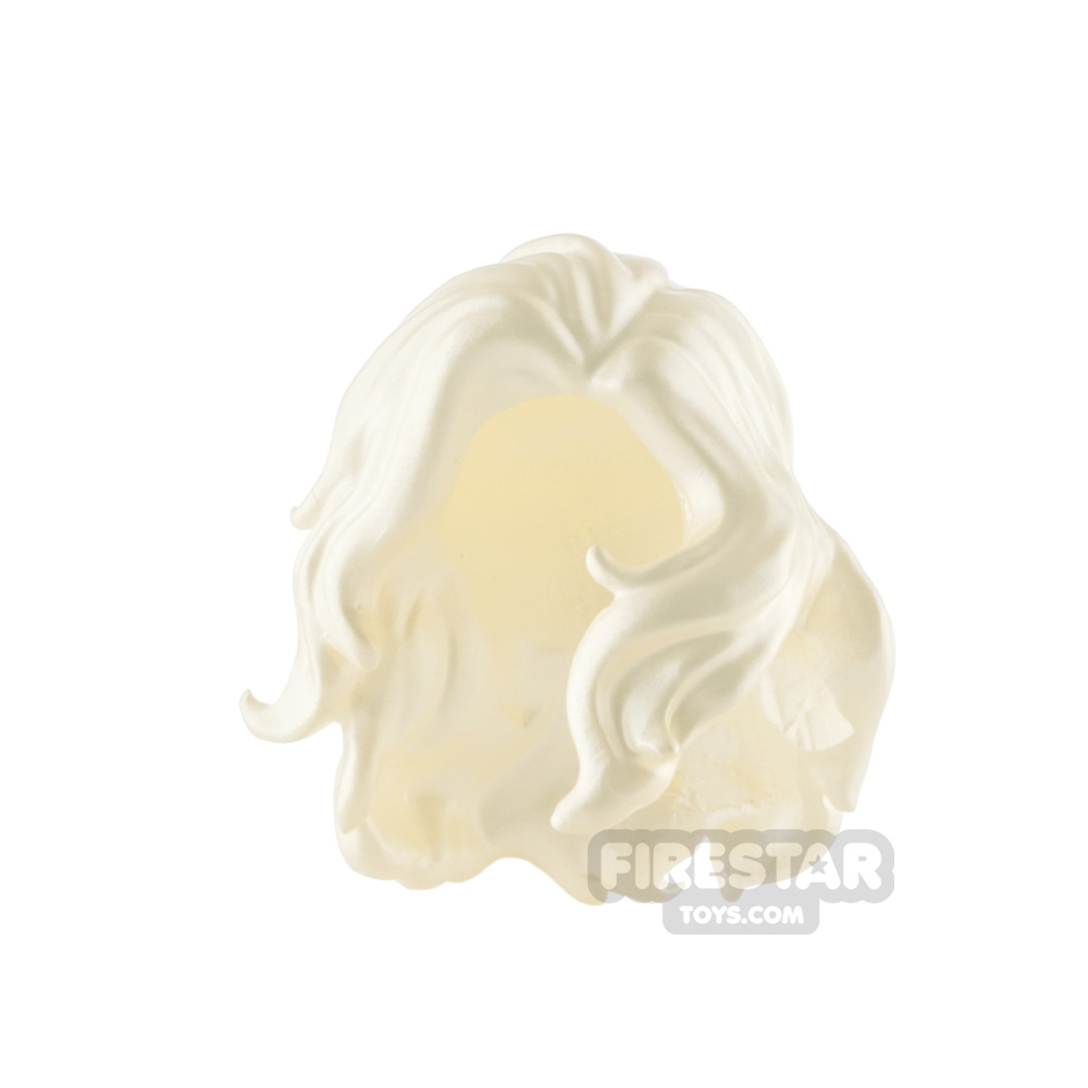 Minifigure Hair Thick Wavy Over Left Shoulder PEARL YELLOW