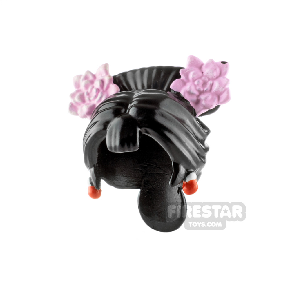 Minifigure Hair Chinese Style Overmolded 5 BLACK