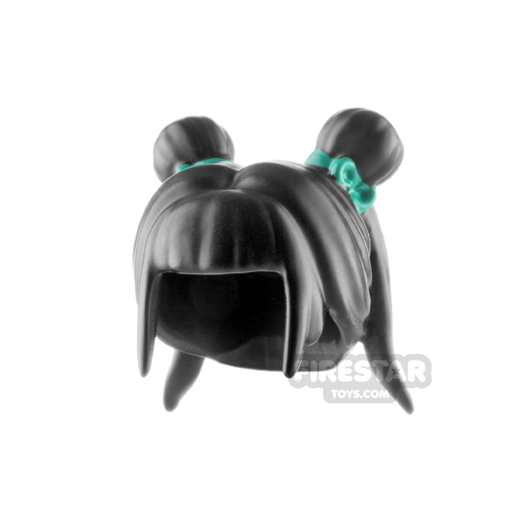 Minifigure Hair Chinese Style Overmolded 7 BLACK