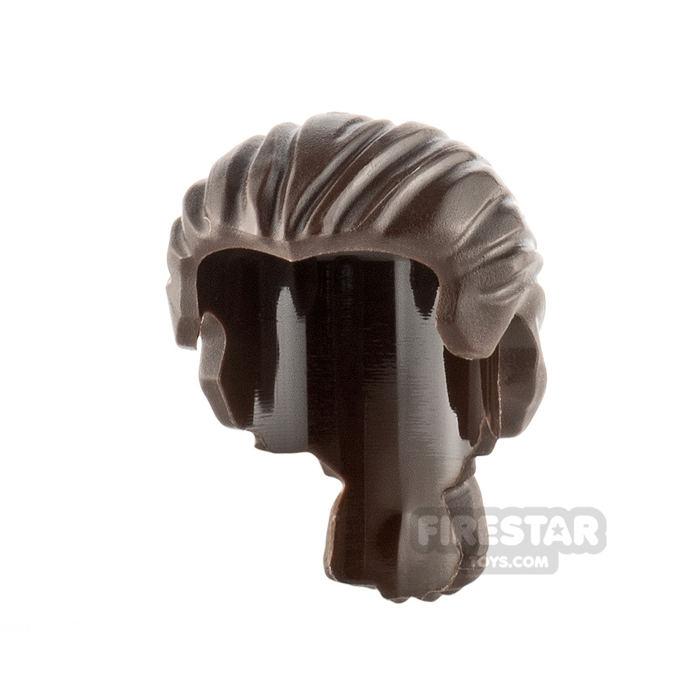 LEGO Minifigure Hair Swept Back with Short Ponytail DARK BROWN