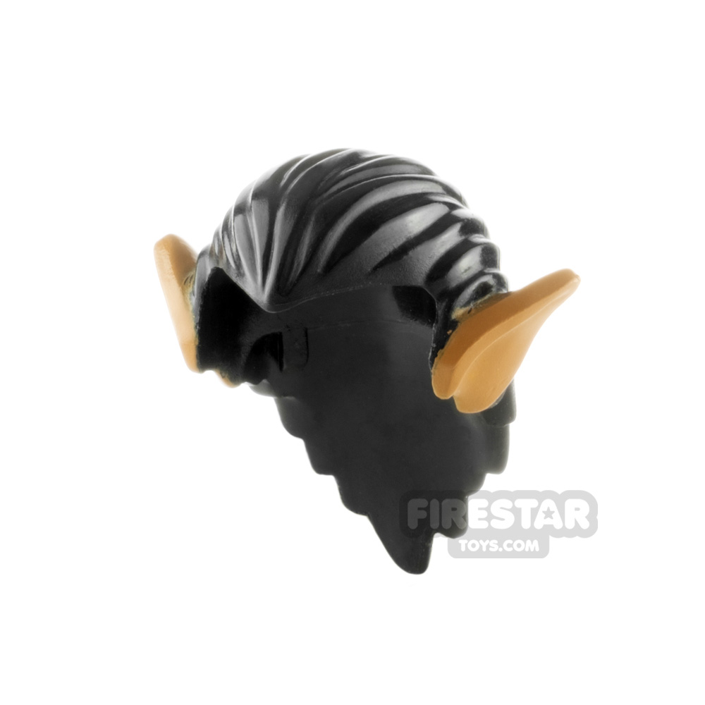 LEGO Hair - Long With Pointy Orc Ears - Black BLACK