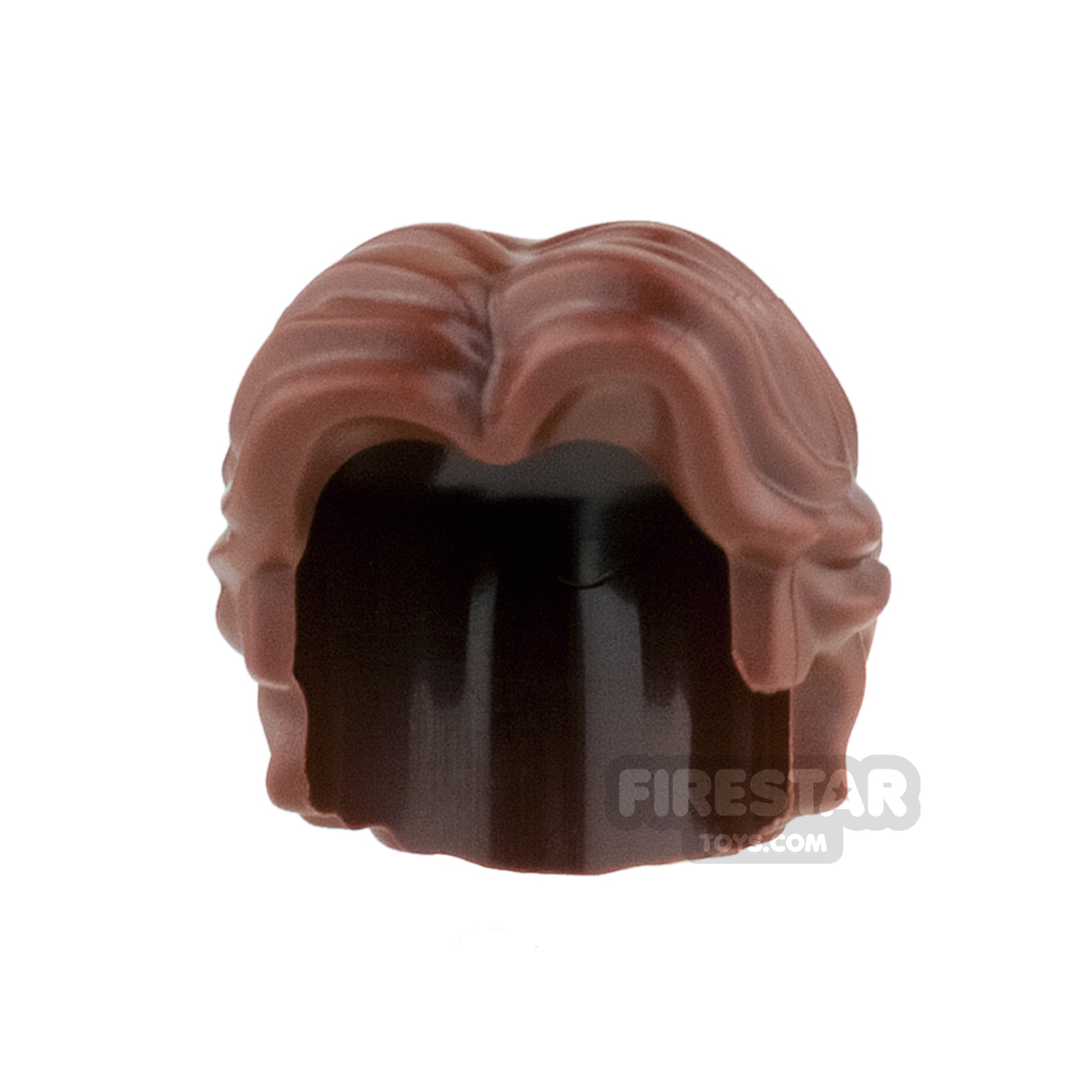 LEGO Hair - Short Wavy with Center Parting - Reddish Brown