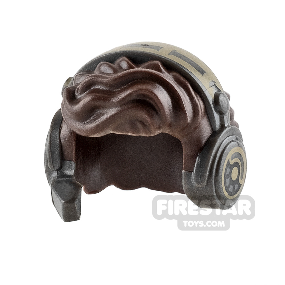 LEGO Hair - Tousled with Headset - Dark Brown