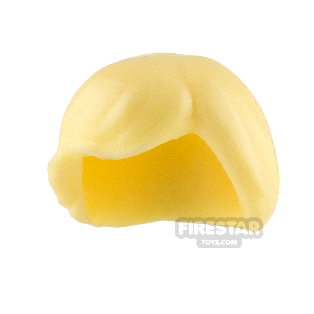 Minifigure Hair Short and Swept Right BRIGHT LIGHT YELLOW