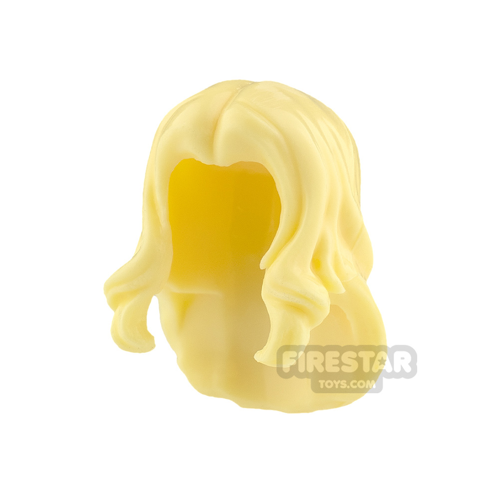 Minifigure Hair Mid Length with Bangs BRIGHT LIGHT YELLOW