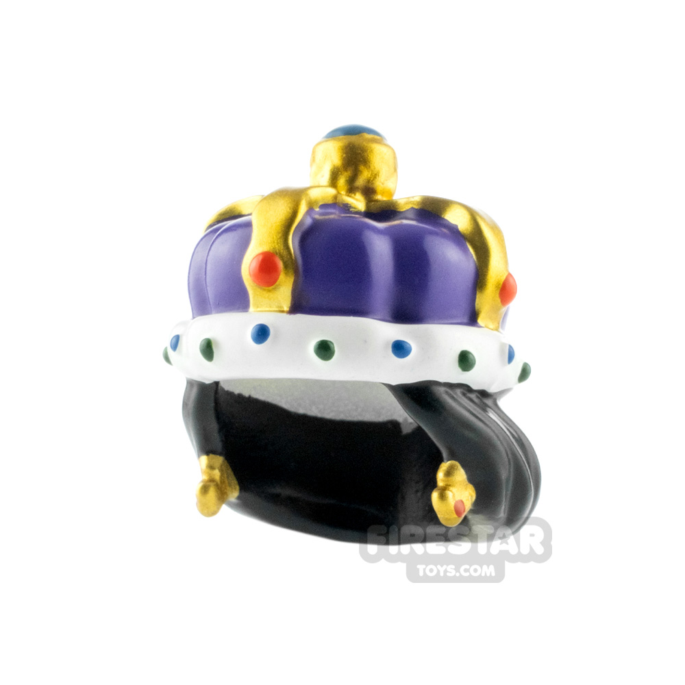 Minifigure Headgear Crown with Hair and Earrings DARK PURPLE