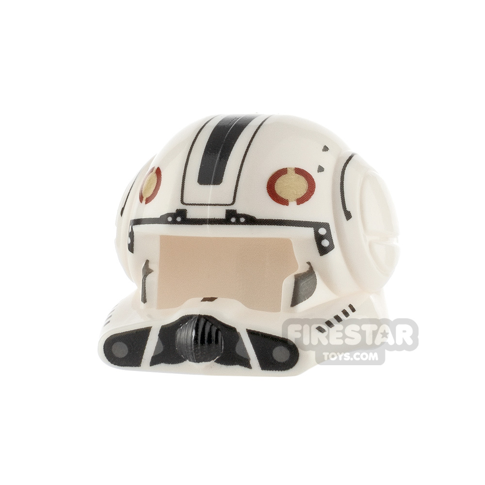 LEGO Clone Pilot Helmet Tan Markings WHITE
