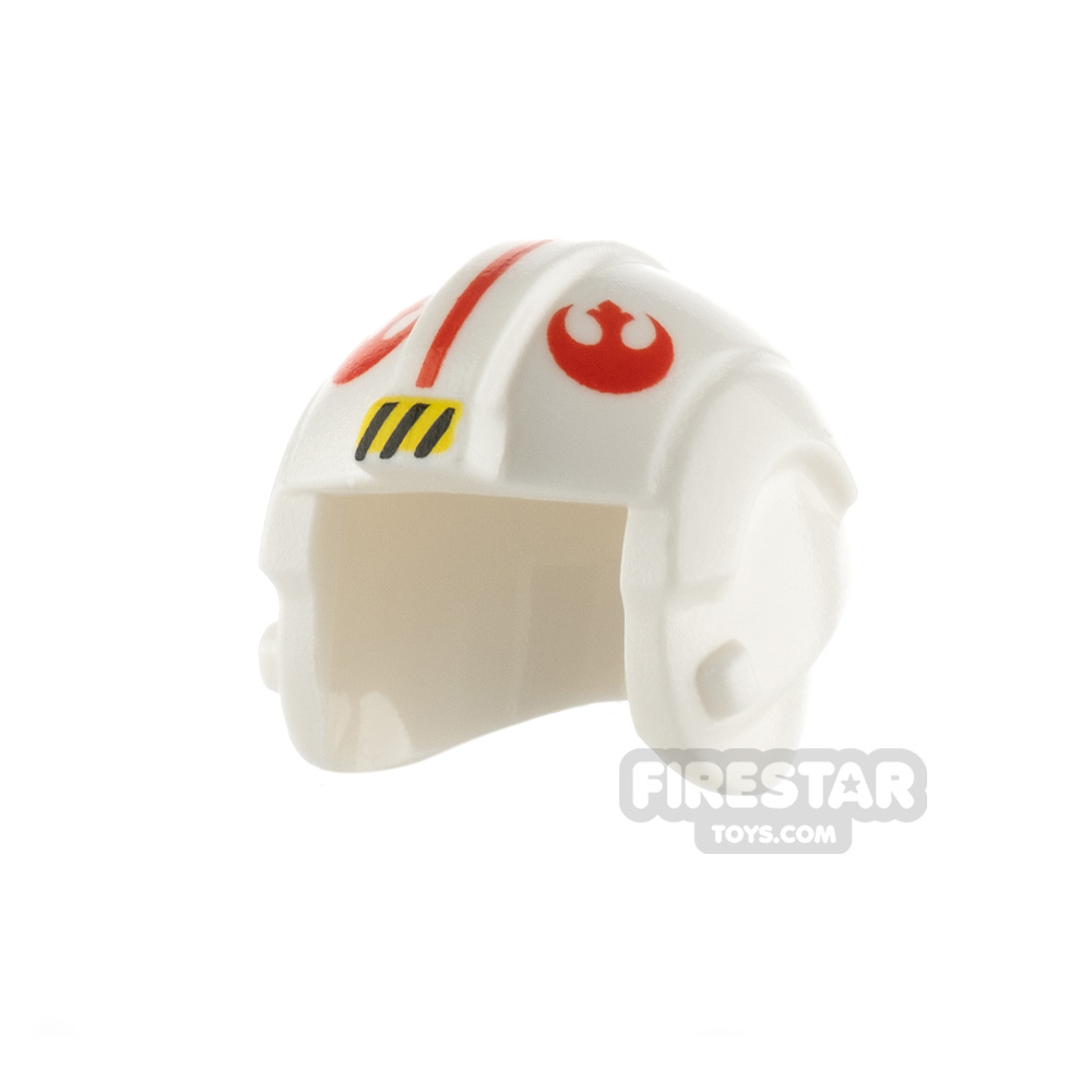 LEGO Rebel Pilot Helmet Red Rebel Logos WHITE