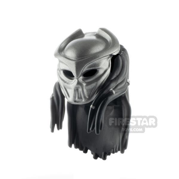 Minifigure Headgear Predator Mask and Hair BLACK