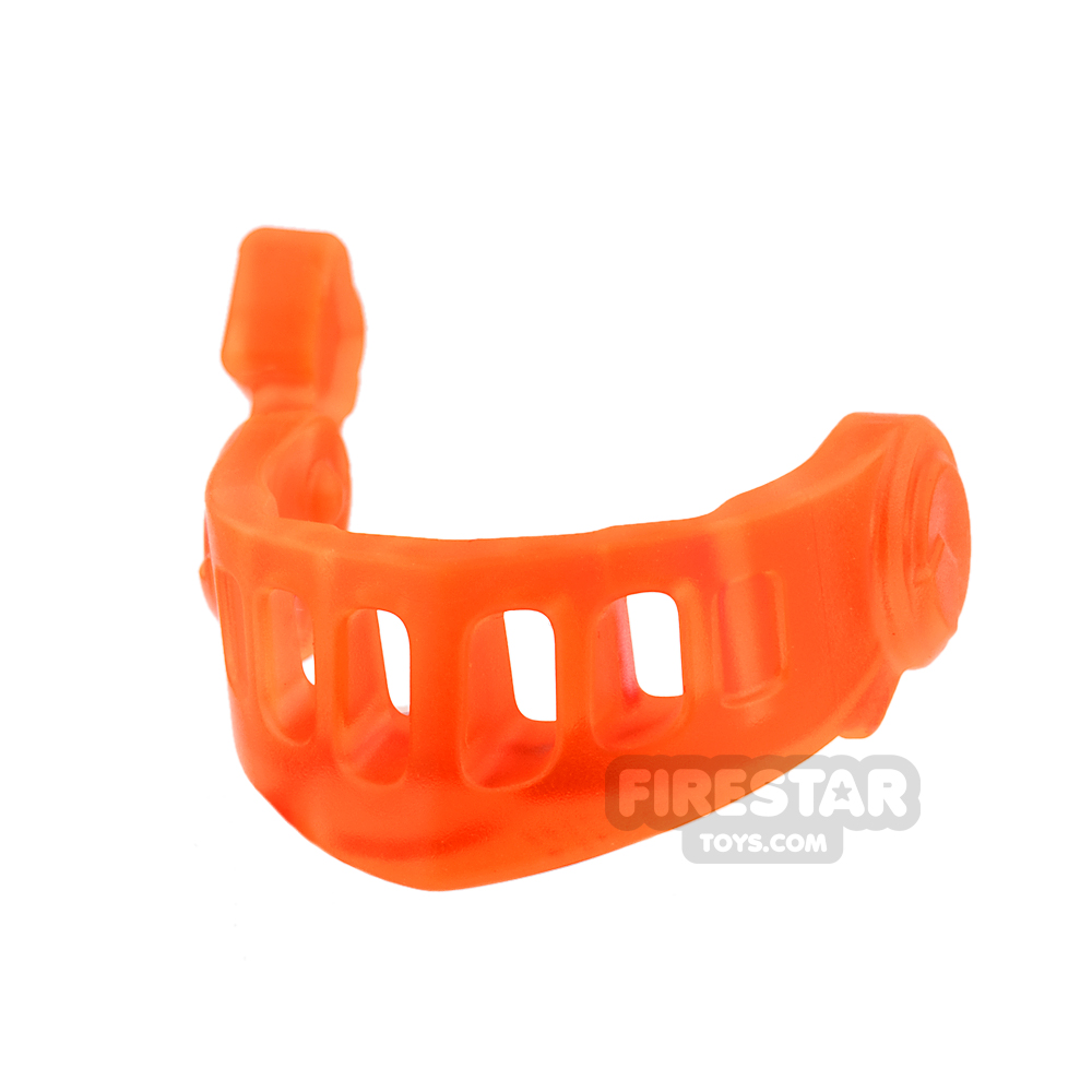 LEGO - Pointed Visor with Face Grille and Antenna - Trans-Neon Orange