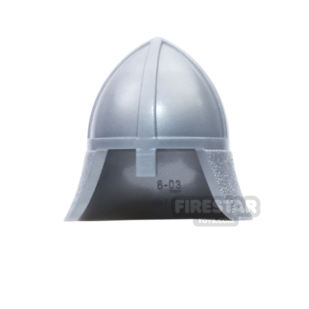 LEGO Minifigure Castle Helmet with Neck Protector FLAT SILVER