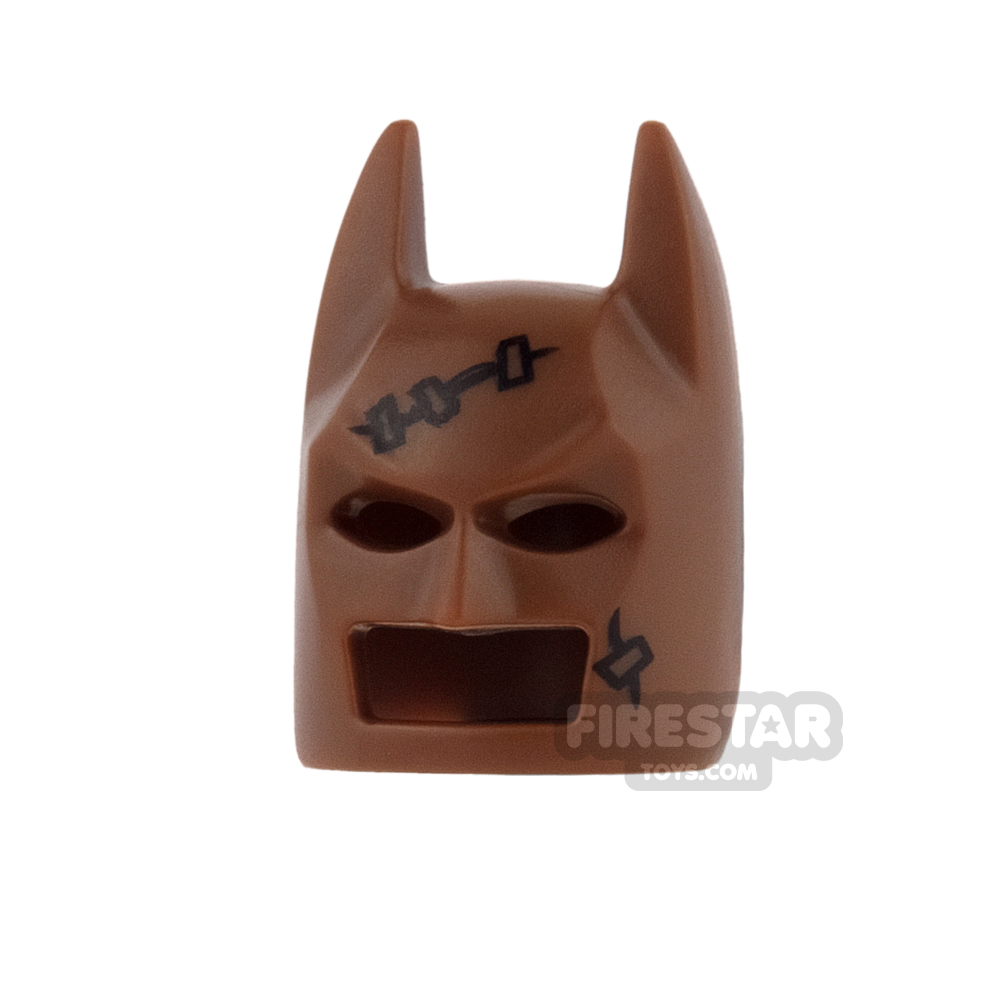 LEGO - Batman Mask - Angular Ears - Reddish Brown with Stitches