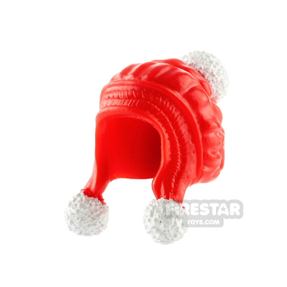 Minifigure Headgear Beanie with Ear Flaps and Bobble RED