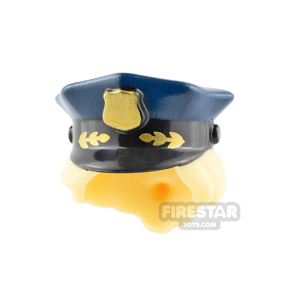 LEGO Police Hat with Badge and Hair