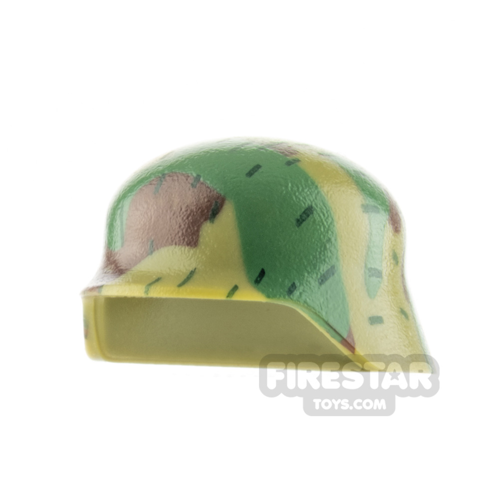 Minifigure Headgear Army Helmet Camo design 1 OLIVE GREEN