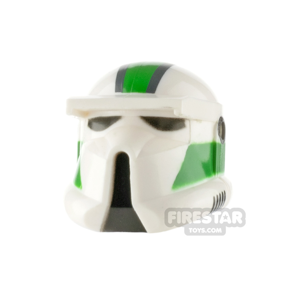 Clone Army Customs Driver Helmet Green Print WHITE