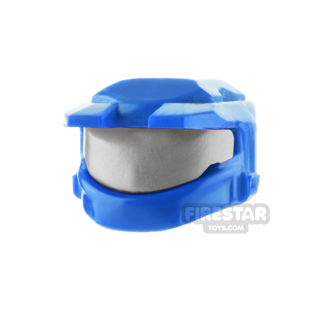 BrickTactical Space Marine Helmet Silver Visor BLUE