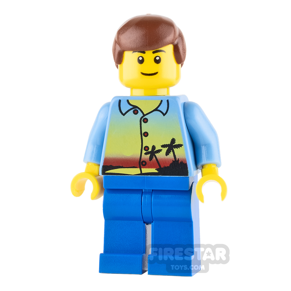 LEGO City Mini Figure - Sunset and Palm Trees Shirt