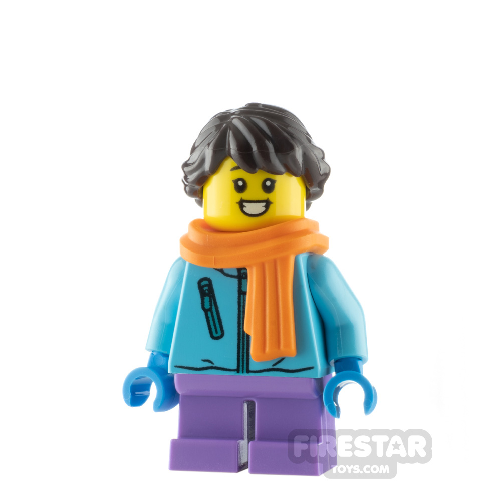 LEGO City Minfigure Girl with Medium Azure Winter Jacket 