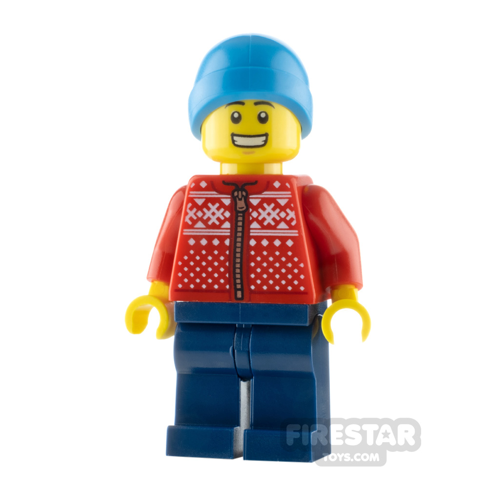 LEGO City Minfigure Man with Red Winter Jacket 