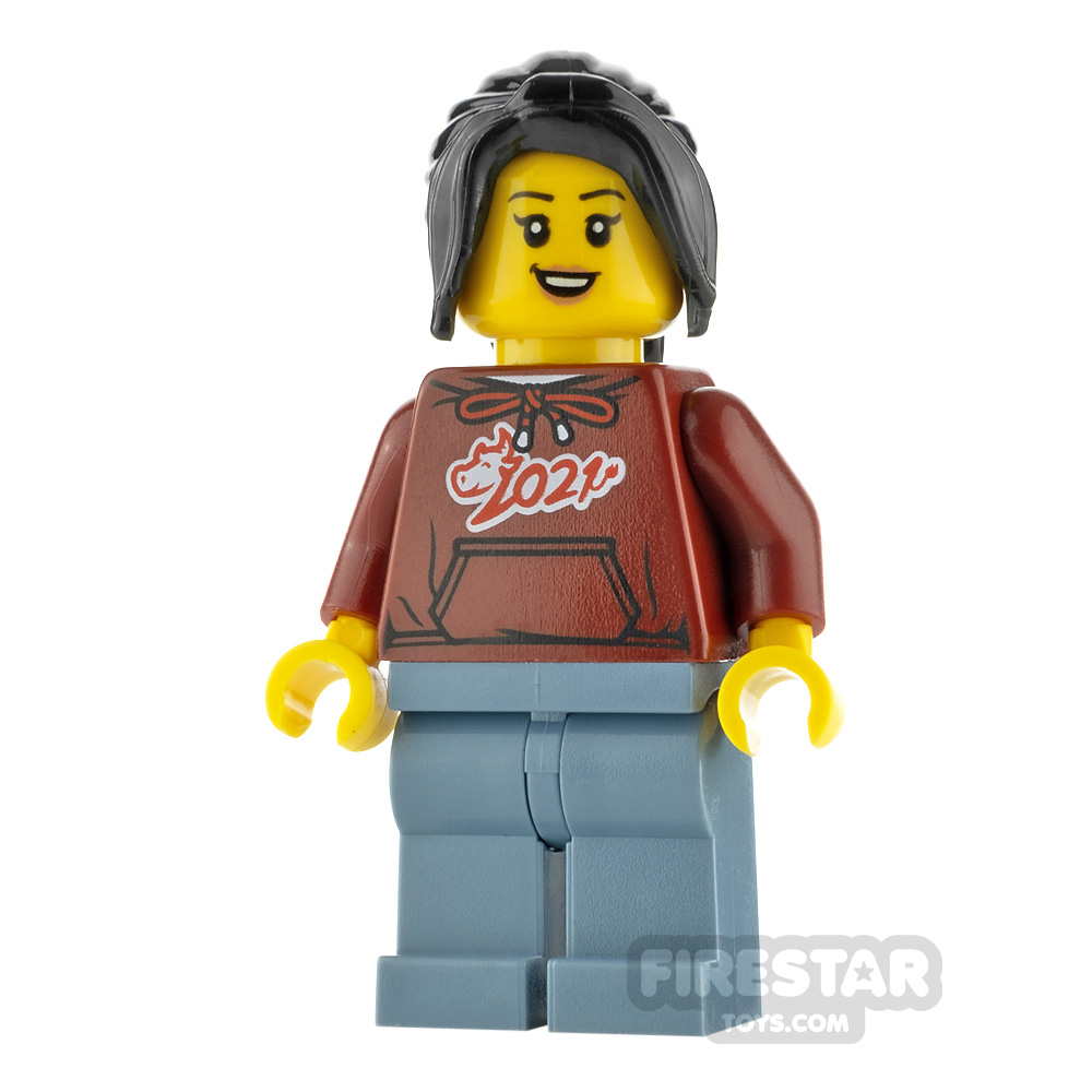 LEGO City Minifigure Woman with Ox Hoodie