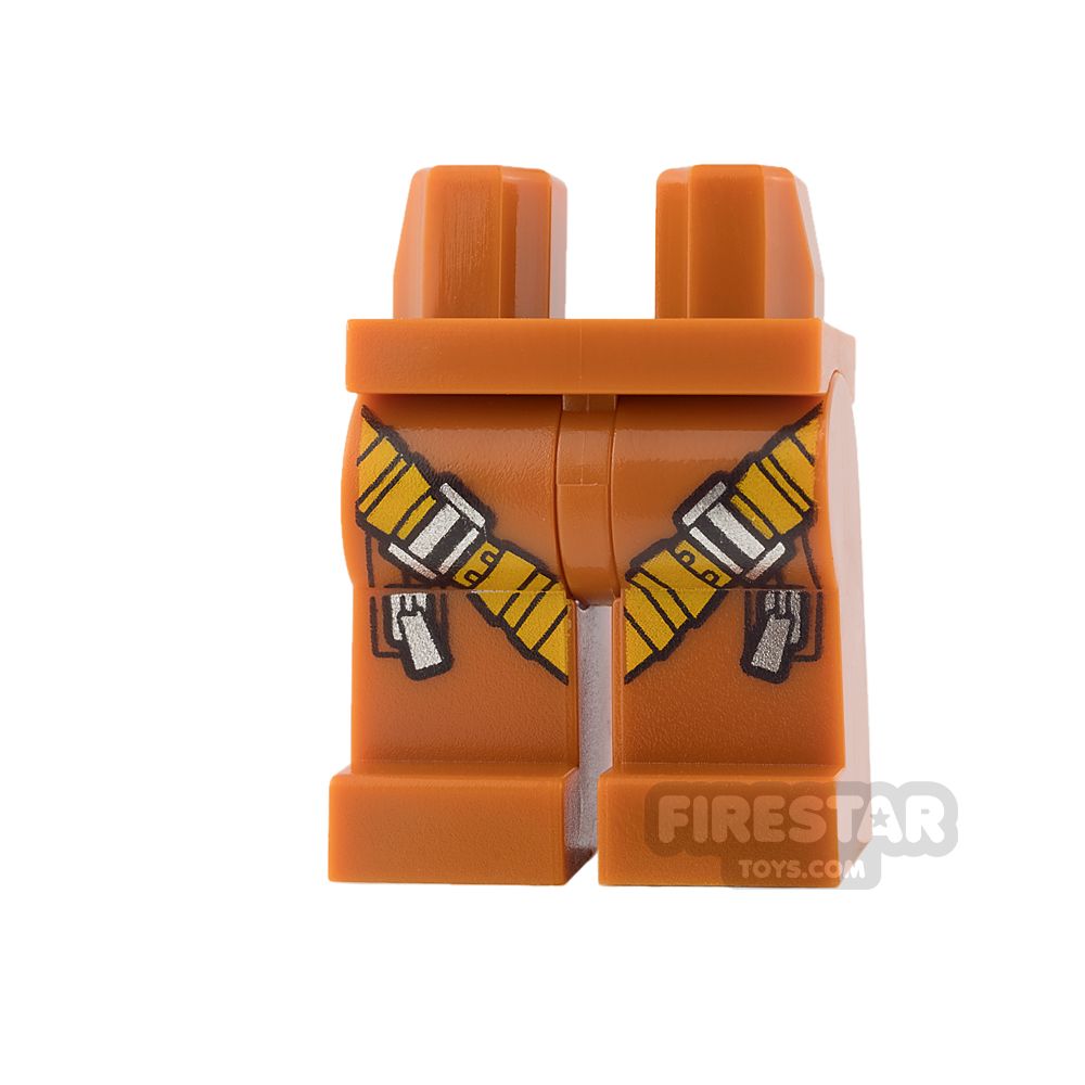 LEGO Mini Figure Legs - Dark Orange with Harness DARK ORANGE