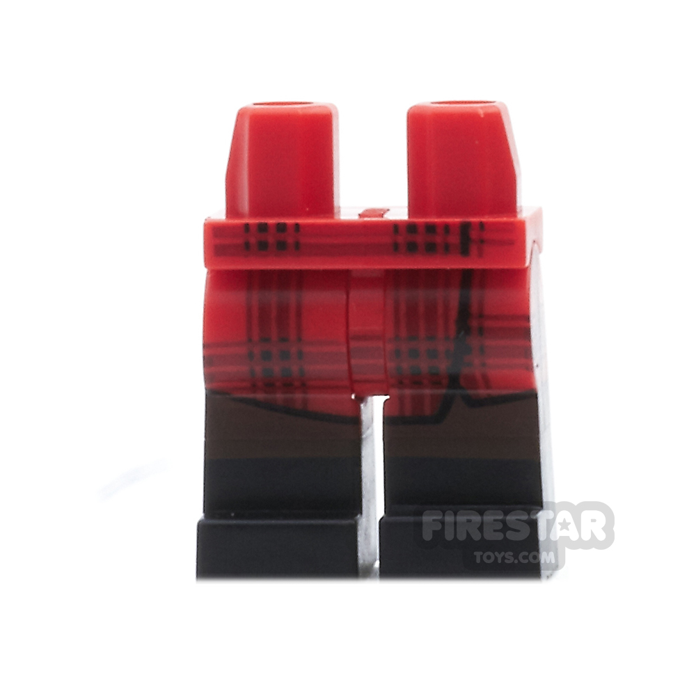 LEGO Mini Figure Legs - Plaid Miniskirt and Tights RED