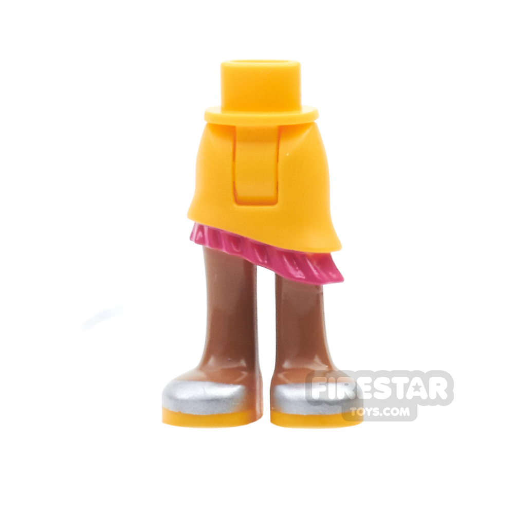 LEGO Friends Mini Figure Legs - Skirt with Fringe - Bright Light Orange BRIGHT LIGHT YELLOW