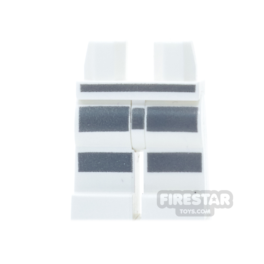 LEGO Mini Figure Legs - White With Gray Stripes WHITE