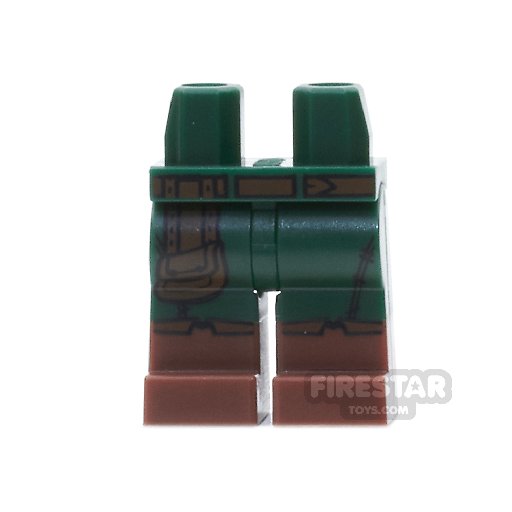 LEGO Mini Figure Legs - Dark Green with Reddish Brown Boots DARK GREEN