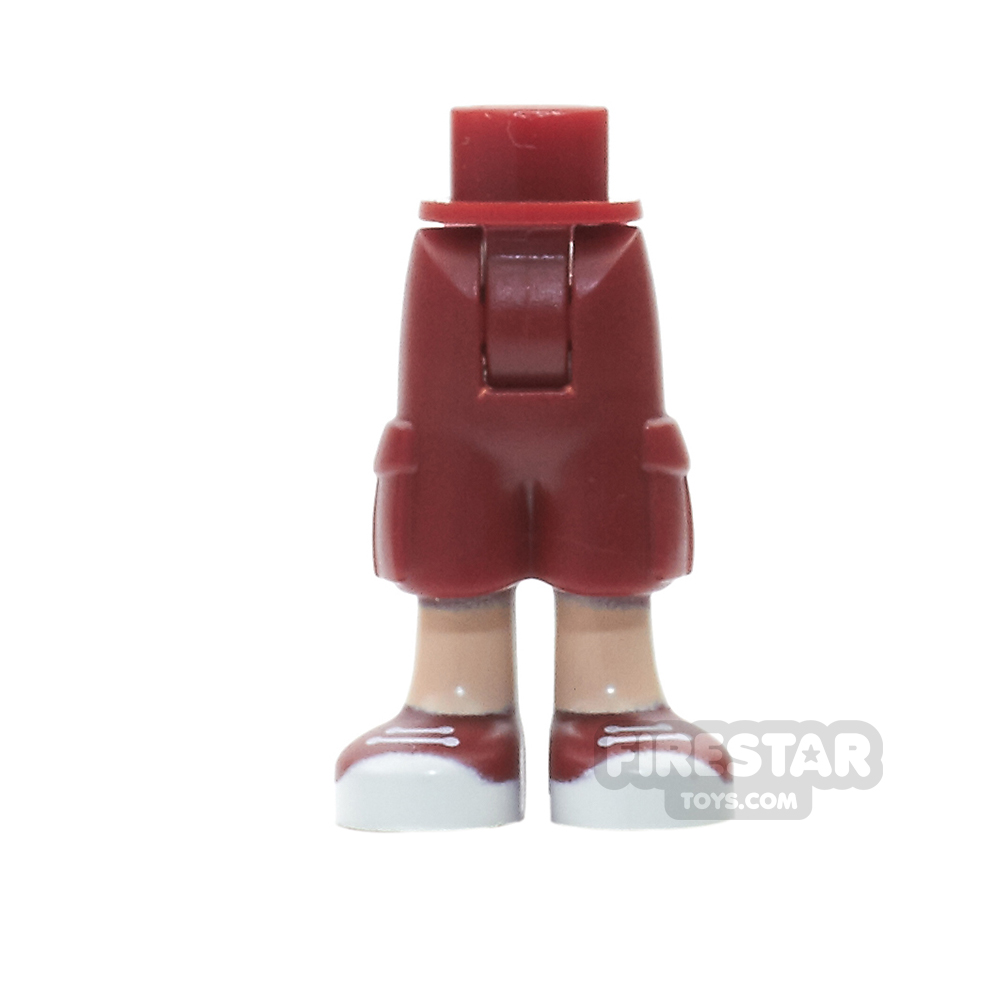 LEGO Friends Mini Figure Legs - Dark Red Cropped trousers and Trainers DARK RED
